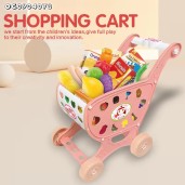 Children's Play House Set with Artificial Supermarket Shopping Cart
